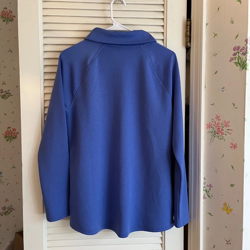 Skechers Heavy Royal Blue Portrait Collar Pullover Top with Zip Pockets Size M